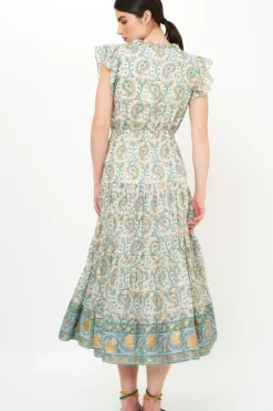 New Cinched Flirty Midi- Marseille Green Midis|Dresses