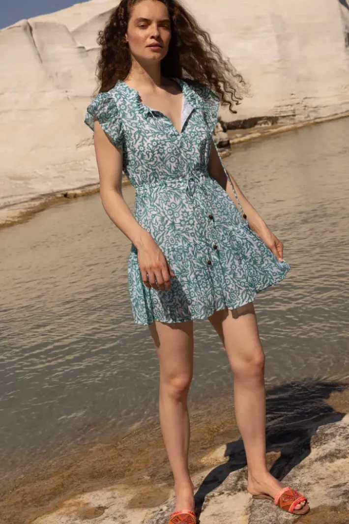 Online Cinched Flirty Short- Cypress Jade Short & Mini Dresses|Dresses