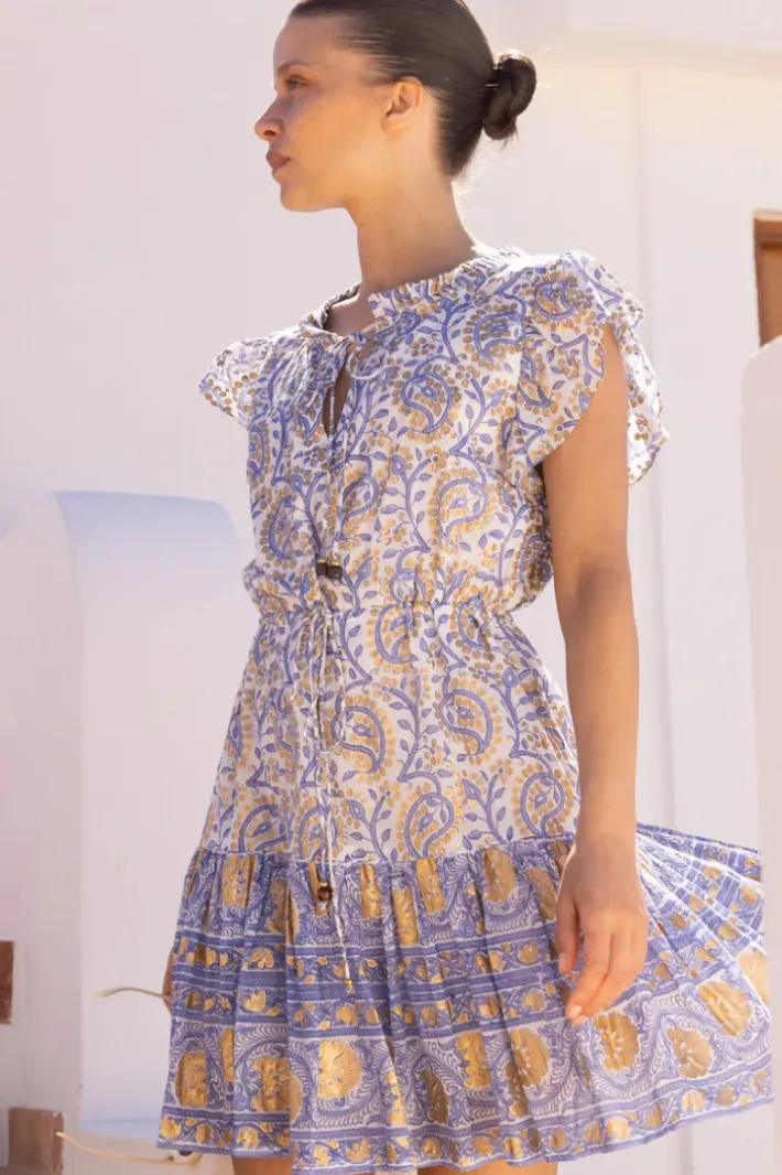 Hot Cinched Flirty Short- Marseille Blue Short & Mini Dresses|Dresses