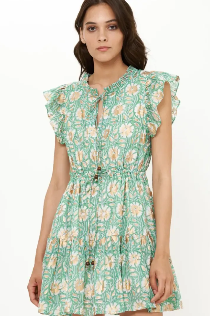 Clearance Cinched Flirty Short- Mughal Green Short & Mini Dresses|Dresses