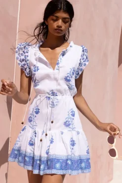 Sale Cinched Flirty Short- Salvia Blue Short & Mini Dresses|Dresses