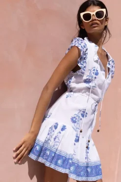 Sale Cinched Flirty Short- Salvia Blue Short & Mini Dresses|Dresses