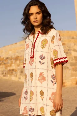 New Collared Shirt Dress Mini- Taormina Cream Short & Mini Dresses|Dresses