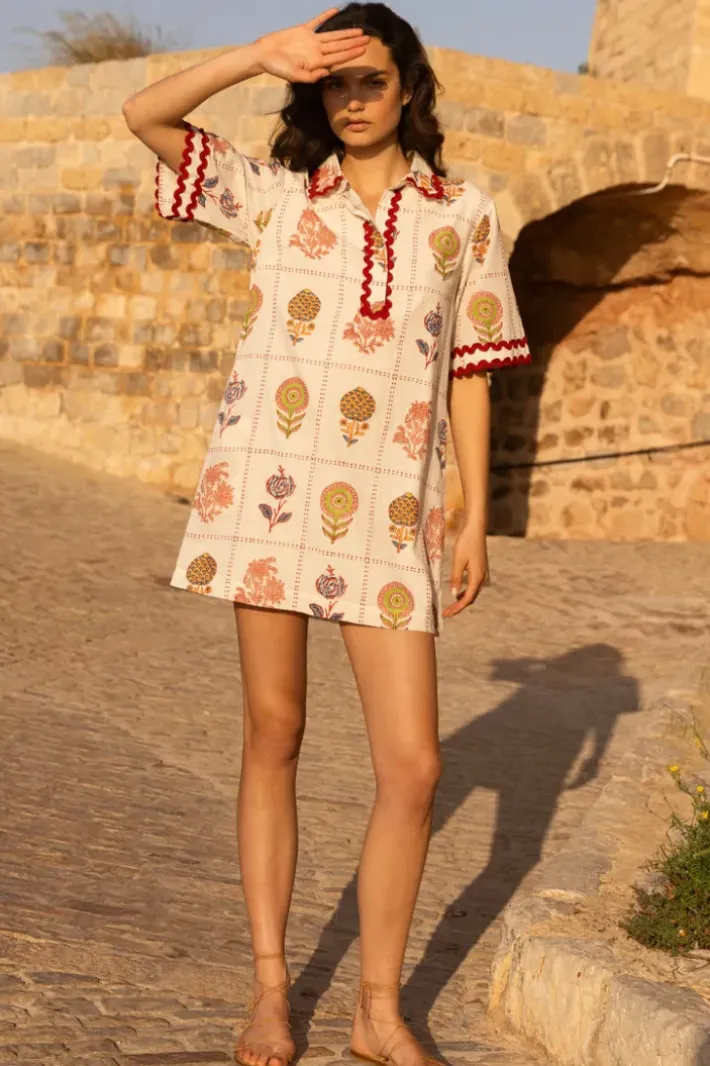 New Collared Shirt Dress Mini- Taormina Cream Short & Mini Dresses|Dresses