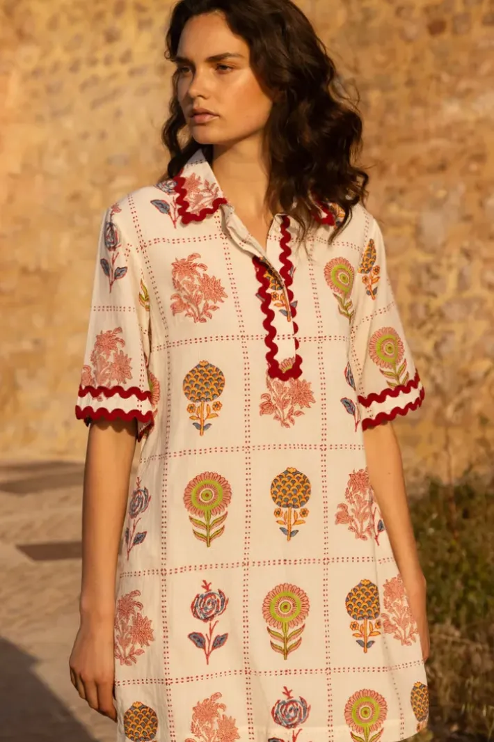 New Collared Shirt Dress Mini- Taormina Cream Short & Mini Dresses|Dresses