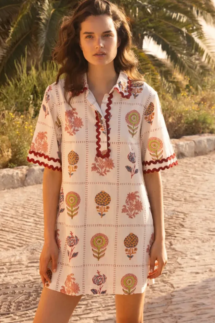 New Collared Shirt Dress Mini- Taormina Cream Short & Mini Dresses|Dresses