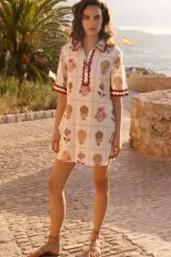New Collared Shirt Dress Mini- Taormina Cream Short & Mini Dresses|Dresses