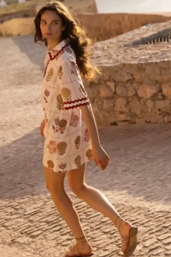 New Collared Shirt Dress Mini- Taormina Cream Short & Mini Dresses|Dresses