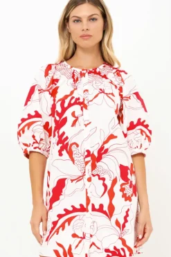 Sale Embroidered Button Mini- Orchid Red Short & Mini Dresses|Dresses
