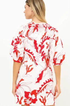 Sale Embroidered Button Mini- Orchid Red Short & Mini Dresses|Dresses