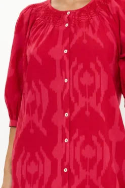 Embroidered Button Mini- Tashkent Red Short & Mini Dresses|Dresses