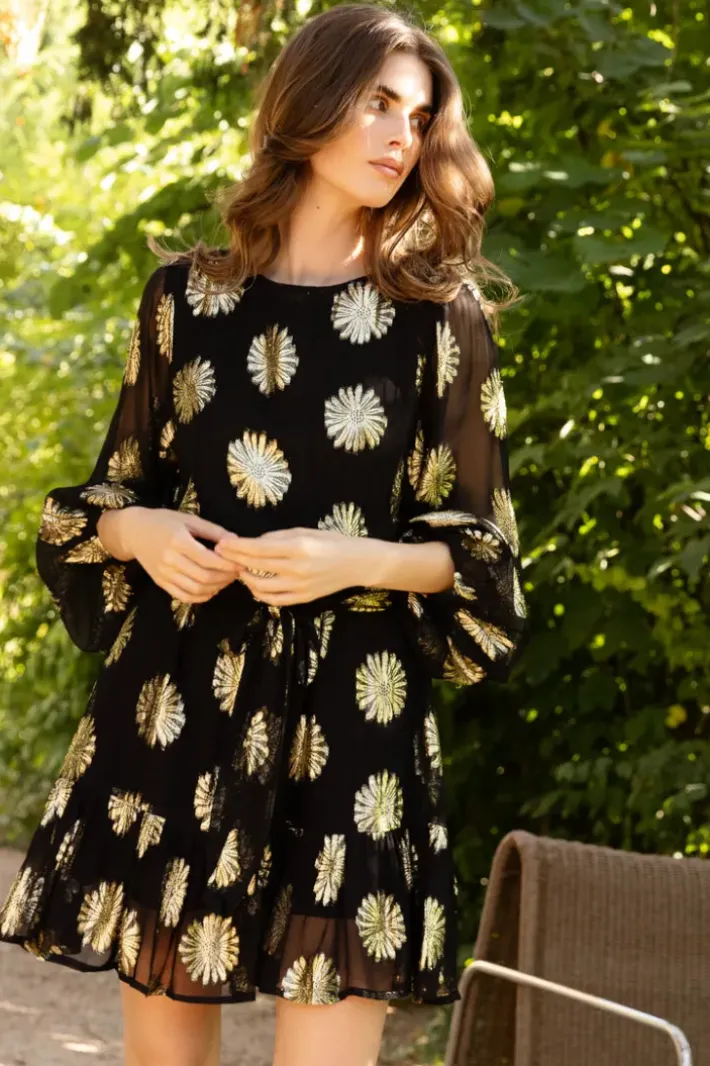 New Flirty Short Dress- Peony Black Short & Mini Dresses