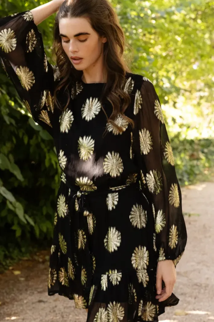 New Flirty Short Dress- Peony Black Short & Mini Dresses