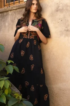 Outlet Flirty V-Neck Maxi- Almay Black Maxis