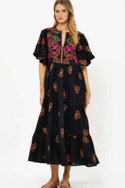 Outlet Flirty V-Neck Maxi- Almay Black Maxis