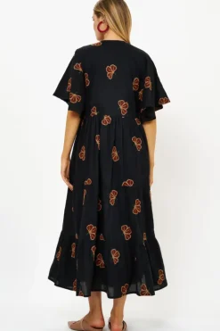 Outlet Flirty V-Neck Maxi- Almay Black Maxis