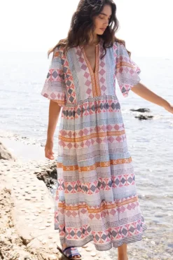 Discount Flirty V-Neck Maxi- Casablanca Multi Maxis|Dresses