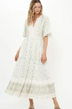 Clearance Flirty V-Neck Maxi- Juniper Olive Maxis|Dresses