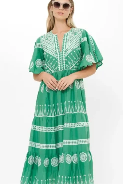 Online Flirty V-Neck Maxi- Soleil Sage Maxis|Dresses