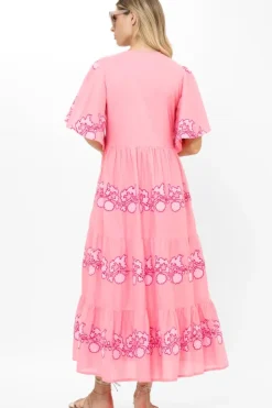 Outlet Flirty V-Neck Maxi- Tangier Pink Dresses|Maxis