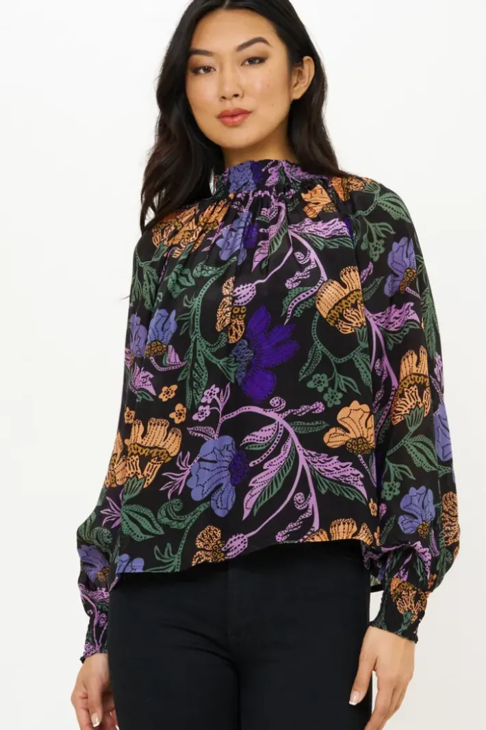 Sale High Neck Blouse- Turin Peri Tops
