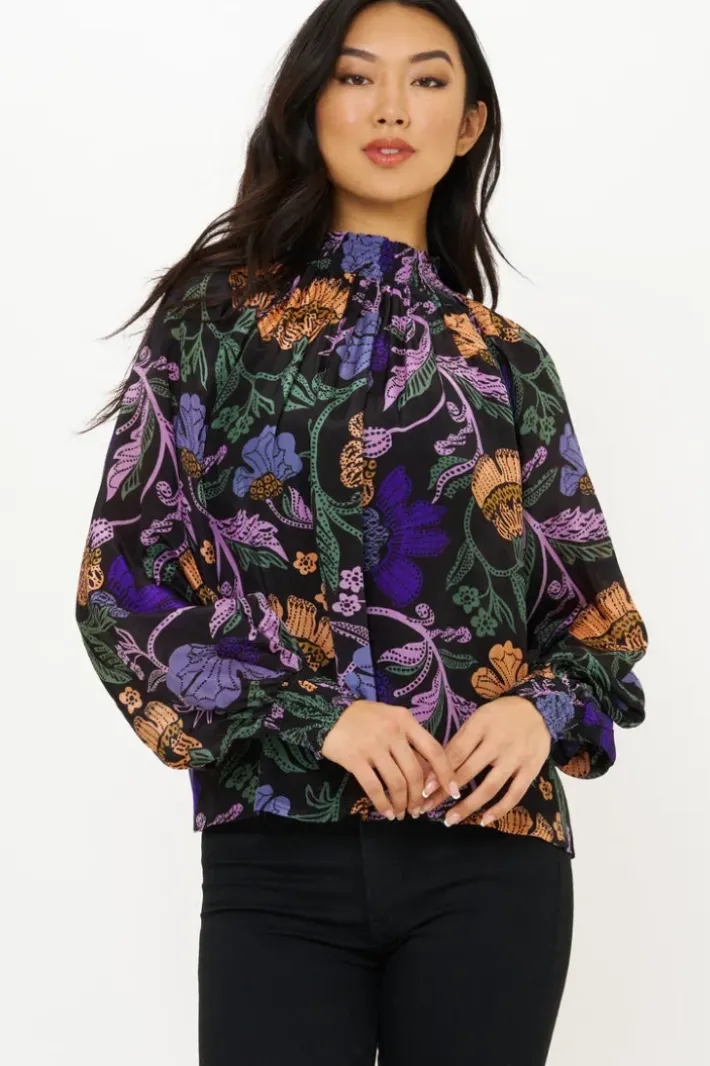 Sale High Neck Blouse- Turin Peri Tops