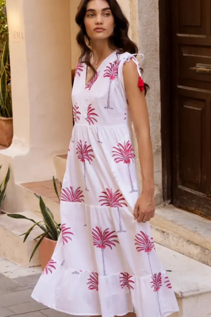 New Kaftan Midi- Canary Coral Dresses