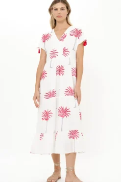 New Kaftan Midi- Canary Coral Dresses