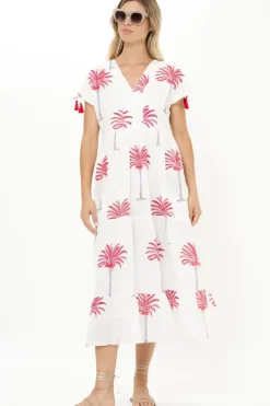 New Kaftan Midi- Canary Coral Dresses