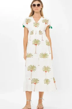 Discount Kaftan Midi- Canary Green Dresses