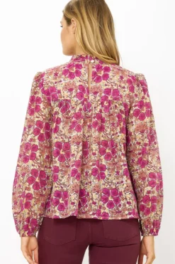 Discount Long Sleeve Pintuck Blouse- Matera Pink Tops