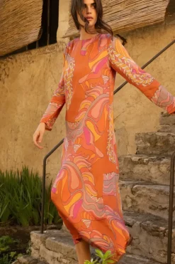 New Long Sleeve Shift Maxi- Arabia Toffee Maxis