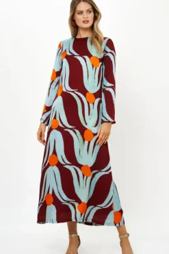 Best Long Sleeve Shift Maxi- Tulip Orange Maxis