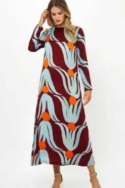 Best Long Sleeve Shift Maxi- Tulip Orange Maxis