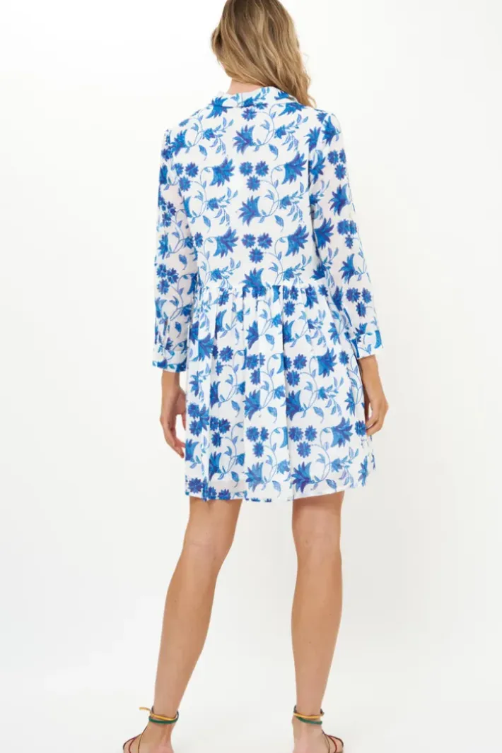 Clearance Long Sleeve Shirt Dress Mini- Marion Blue Short & Mini Dresses|Dresses