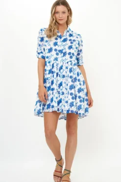 Clearance Long Sleeve Shirt Dress Mini- Marion Blue Short & Mini Dresses|Dresses