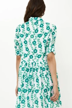Best Long Sleeve Shirt Dress Mini- Toscana Green Short & Mini Dresses|Dresses