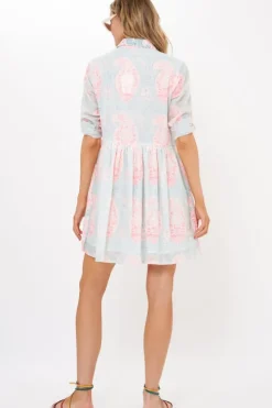 Long Sleeve Shirt Dress Mini- Samode Green Short & Mini Dresses|Dresses