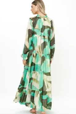 Hot Long Sleeve Tassel Maxi- Ginkgo Green Maxis|Dresses