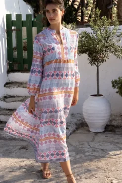 Online Long Sleeve Yoke Maxi- Casablanca Multi Maxis|Dresses
