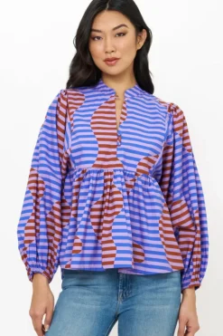 Hot Mandarin Balloon Top- Haring Peri Tops