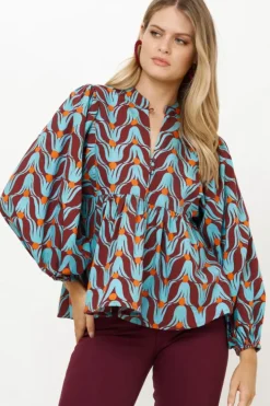 Clearance Mandarin Balloon Top- Tulip Orange Matching Sets|Tops