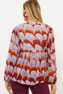 Hot Mandarin Balloon Top- Venice Cognac Tops