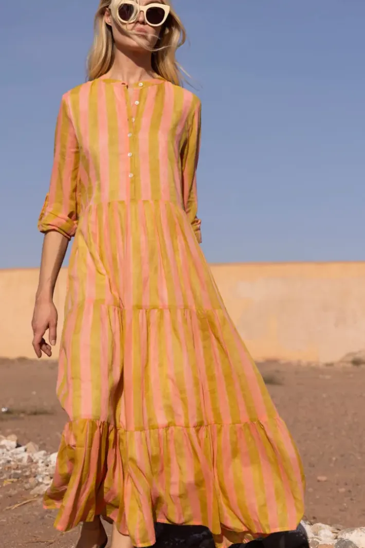 Clearance Mandarin Maxi- Cabana Coral Maxis|Dresses
