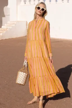 Clearance Mandarin Maxi- Cabana Coral Maxis|Dresses