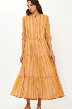 Clearance Mandarin Maxi- Cabana Coral Maxis|Dresses