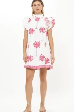 Best Pintuck Ruffle Mini- Canary Coral Short & Mini Dresses|Dresses