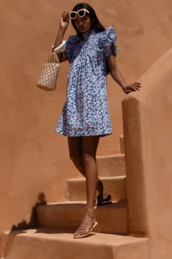 Discount Pintuck Ruffle Mini- Lingon Wine Short & Mini Dresses|Dresses