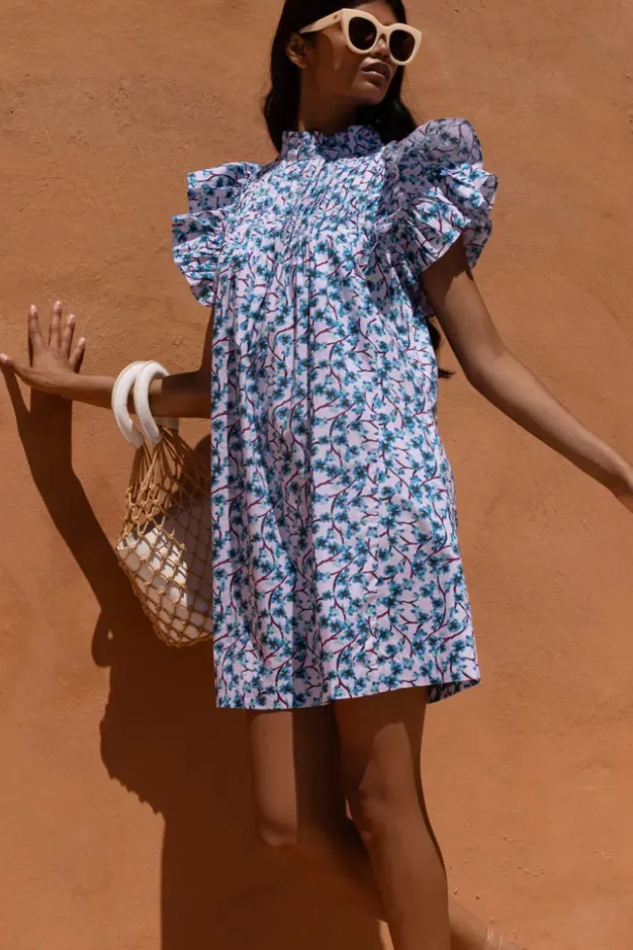 Discount Pintuck Ruffle Mini- Lingon Wine Short & Mini Dresses|Dresses