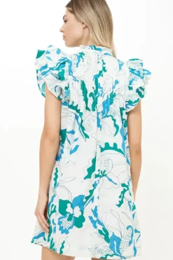 Clearance Pintuck Ruffle Mini- Orchid Green Short & Mini Dresses|Dresses